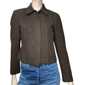 Zanella Vintage Women’s Size 8 Brown Wool Tweed Button Up Blazer Suit Jacket